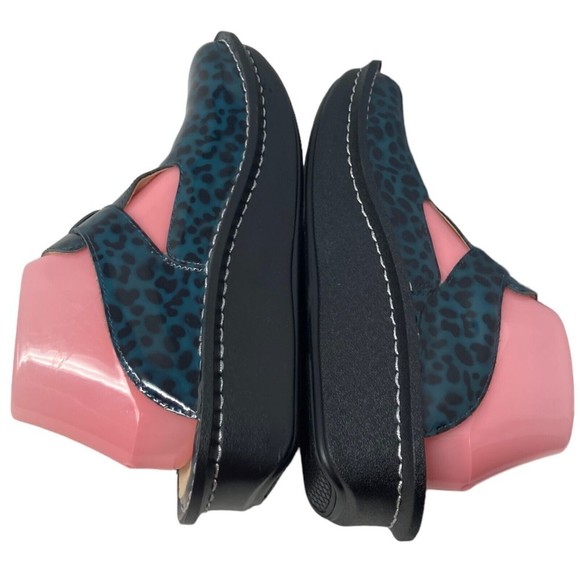 Alegria Black and Blue Leopard Print Mules - Picture 6 of 10